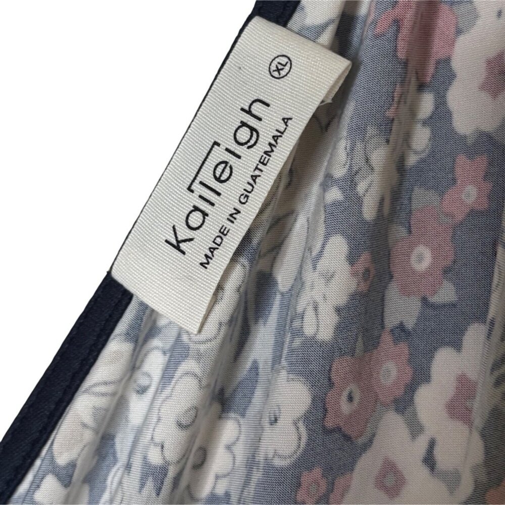 Kaileigh Amandine Floral Surplice Dress XL Short Sleeve V Neck Stretch - Picture 3 of 6